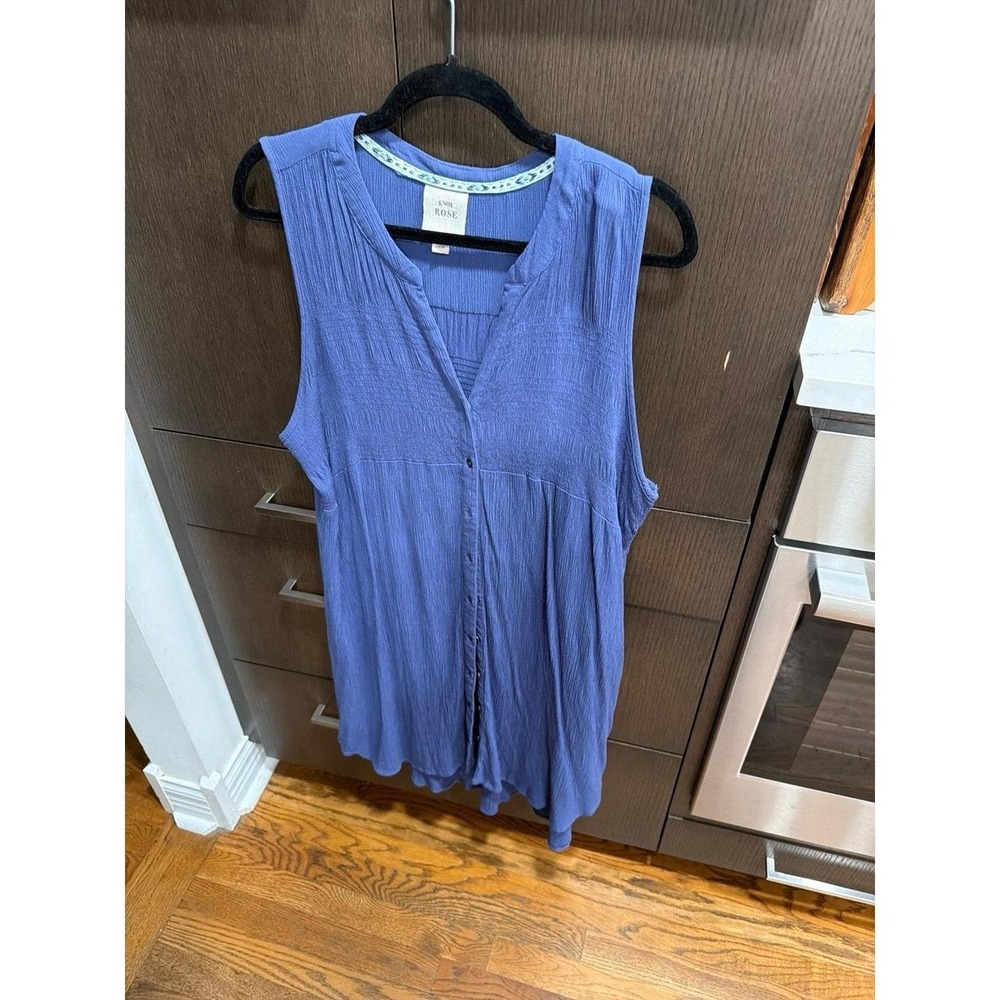 Knox Rose Blue Button Up dress women's xL